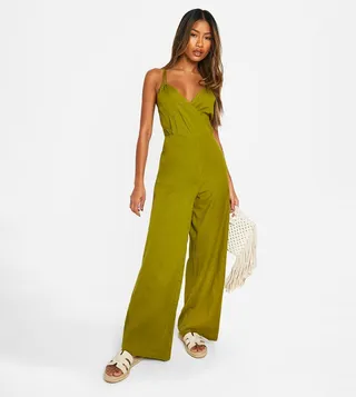 Linen Strappy Ring Detail Jumpsuit