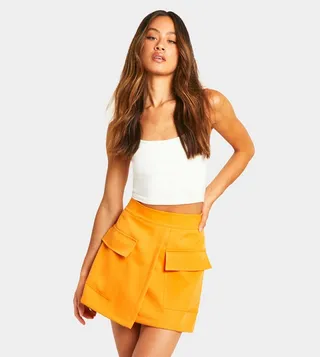 Tall Wrap Detail Cargo Skort