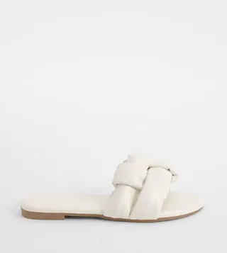 Open Toe Slip On Flat Sandals
