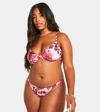 Abstract Animal Print Bikini Set