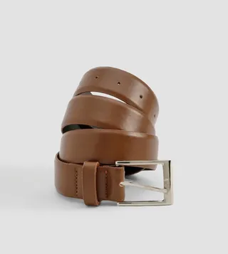 Chunky Buckle Leather Belt