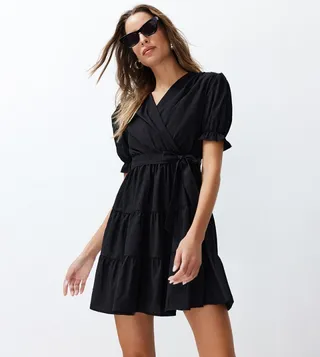 Printed Short Sleeves Mini Dress