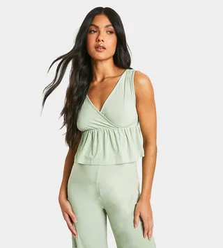 Slinky V-Neck Peplum Maternity Top