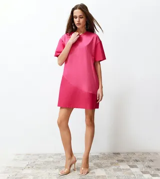 Solid Short Sleeves T-Shirt Dress