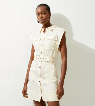 Premium Viscose Linen Shirt Mini Dress