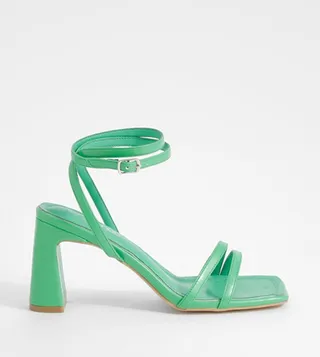 Mid Height Double Strap Heel Sandals