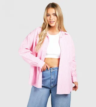 Striped Long Sleeves Oversized Shirt