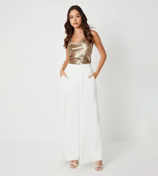 Satin Wide Leg Trousers