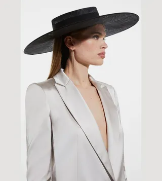 Grosgrain Tie Statement Boater Hat