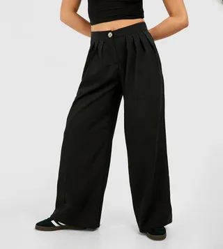Petite Pleated Wide Leg Trousers