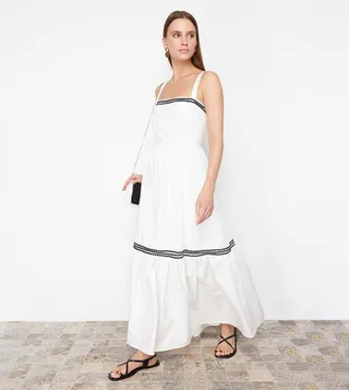 Strappy Accessory Detail Maxi Dress