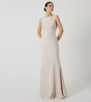 Cowl Back Fishtail Maxi Dress