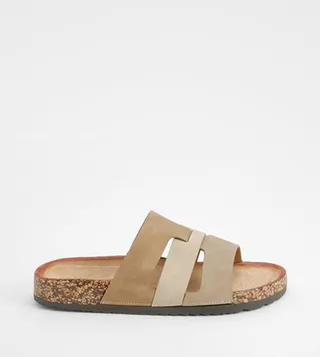 Triple Strap Footbed Slide Sandals