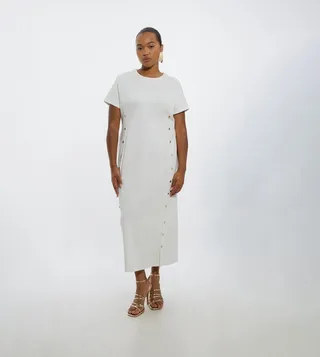 Plus Ponte Jersey  Detail Midaxi Dress