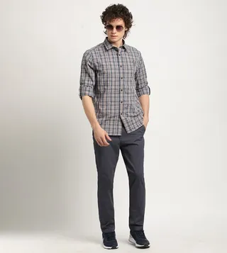 Checked Roll-Up Sleeves Shirt