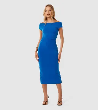 ALEXA Off-Shoulder Bodycon Midi Dress