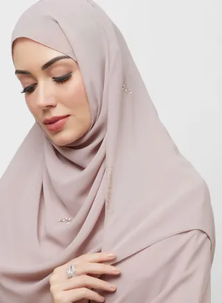 Chiffon Hijab With Stone Work