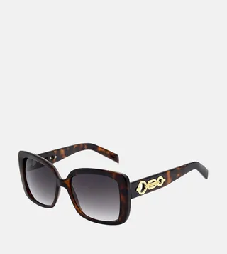 Tortoise Gold Detail Square Sunglasses