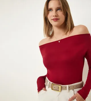 Solid Off Shoulder Top