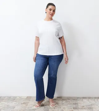 Curve Solid Crew Neck T-Shirt
