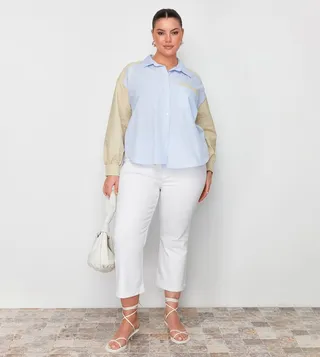 Curve Colorblock Pocket Detail Shirt