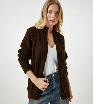 Ribbed Long Sleeves Cardigan