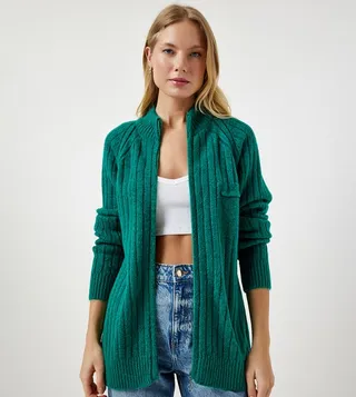 Ribbed Long Sleeves Cardigan