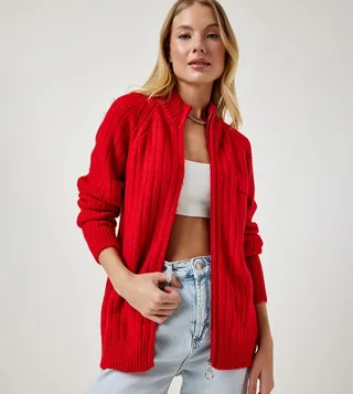 Ribbed Long Sleeves Cardigan