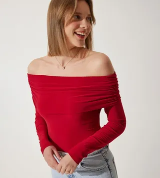 Solid Off Shoulder Top