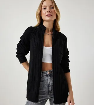 Ribbed Long Sleeves Cardigan