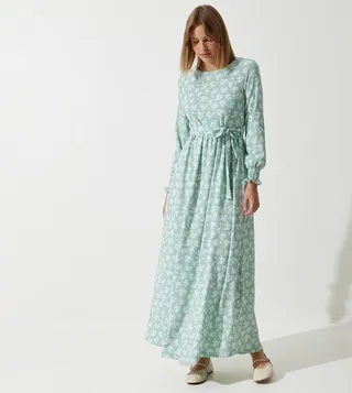 Floral Long Sleeves Maxi Dress