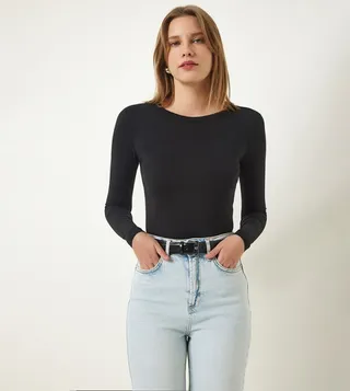 Solid Long Sleeves Top