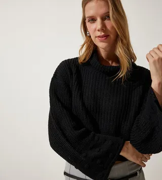 Cable Knit Turtleneck Sweater