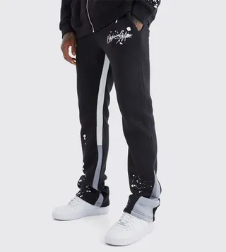 Printed Stacked Flared Sweatpants