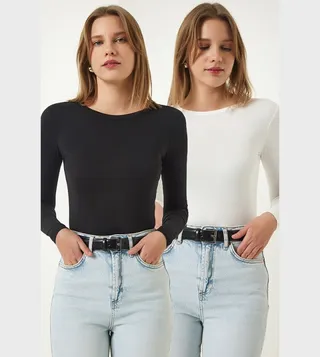 Pack of 2 Solid Long Sleeves Tops