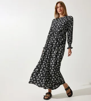 Floral Long Sleeves Maxi Dress