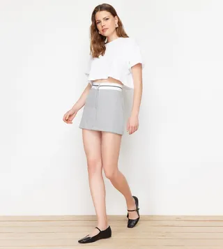 Contrast Trim Skort