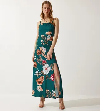 Printed Strappy Maxi Dress