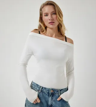 Solid Off Shoulder Top