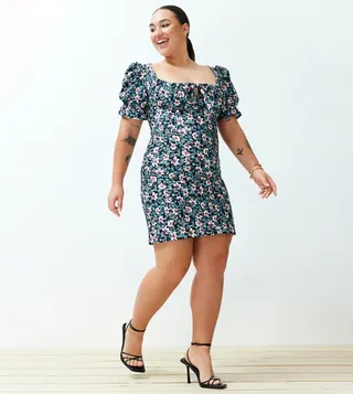 Floral Dress Puff Mini Dress