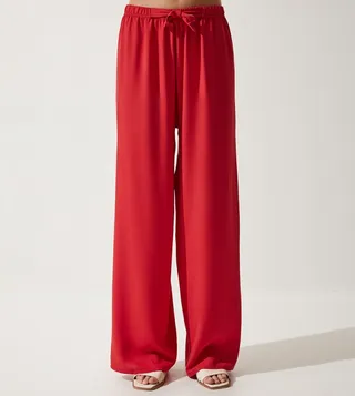 Solid Drawstring Waist Palazzo
