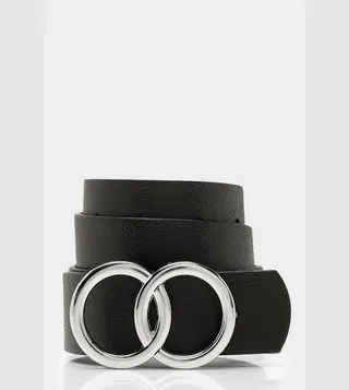 Double Silver Ring Detail Boyfriend Belt