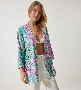Patterned Long Sleeves Kimono