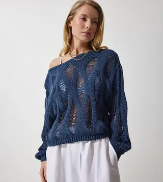 Openwork Long Sleeves Sweater