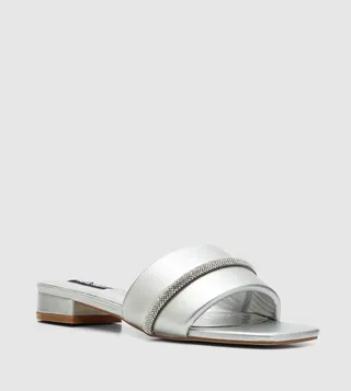 Embellished Flat Slide Sandals