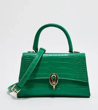Textured Top-Handle Crossbody Bag