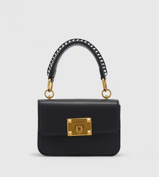 Metallic Turn-Lock Bag-Black