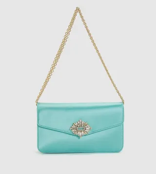 Caroline Chain Accent Flap Clutch