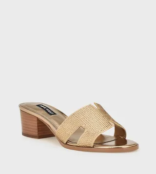AUBREYH Embellished Block Heel Sandals