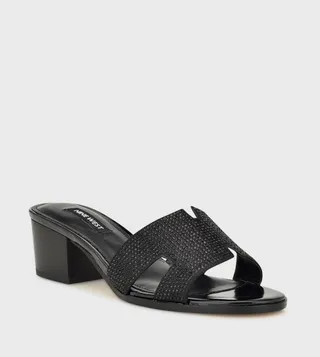 AUBREYH Embellished Block Heel Sandals